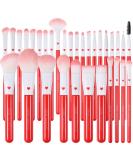 Docolor 32-Piece Professional Makeup Brushes Set - Premium Kabuki Brushes for Foundation, Blending, Contour, and More - Red/White Gift Kit - Buy Online on GoSupps.com