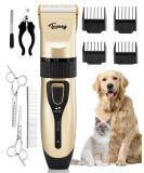 Toozey Silent Dog Clippers - Professional Rechargeable Cordless Trimmer for All Pet Hair - Grooming Clipper Kit for Thick/Long/Short/Curly Hair - Gold Color - Buy Online on GoSupps.com