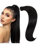 Runature Real Hair Clip-In Ponytail Braid - Natural Black Remy Hair 55cm/22inch 80g #1B - Buy Online on GoSupps.com
