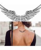 Eagle Tattoo 6 Sheets Temporary Tattoos - Pair of Spread Out Bird/ Angel Wing Designs for Neck, Arm, Chest - Men, Women, Adults - Buy Online on GoSupps.com