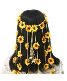 Bohemia Flower Headband - Adjustable Sunflower Hair Wreath for Festivals and Bridal Wear - Buy Online on GoSupps.com
