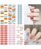 NAILDOKI Nail Stickers - 6 Sheets, 132 Pieces Full Wraps & Strips for Women & Girls | Self-Adhesive Gel Nail Art Decals - Buy Online on GoSupps.com