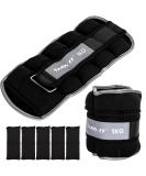 MOVIT set of 2 neoprene weight cuffs with reflectors adjustable weights 2 x 1.0 kg with colour selection black - Buy Online on GoSupps.com