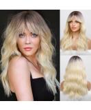HAIRCUBE Blonde Curly Wig with Fringe for Daily Use or Cosplay - Synthetic Hair (M) - Buy Online on GoSupps.com