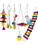 6-Pack Bird Parrot Swing Ladders & Chewing Toys - Cage Accessories for Small Parakeets, Cockatiels, Lovebirds, Conures, Macaws, Finches - Buy Online on GoSupps.com