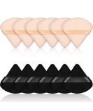 Powderary Tassel Triangle Make-Up Puff - 12 Soft Cosmetic Sponges for Powder Wet & Dry Use (Black & Skin Color) - Buy Online on GoSupps.com