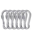 SpotDoo 304 Stainless Steel Locking Carabiner Clip - Heavy Duty Spring Snap Hook (4 Inch) - M10 - Buy Online on GoSupps.com