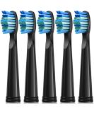 Electric Toothbrush Heads 5pc Compatible with Fairywill D7/D8/FW507/FW508/FW551/917/959/SG-E9 Moderately Soft Bristles Brush Replacement (Black) - Buy Online on GoSupps.com