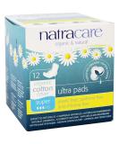 Natracare Organic Cotton Super Ultra Pads with Wings - 12 Pack - Buy Online on GoSupps.com