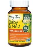 MegaFood Baby & Me 2 Prenatal DHA & Choline - Support Baby's Healthy Brain Development During Pregnancy & Breastfeeding with 250 mg Plant-Based DHA and 160 mg Choline - 60 Caps (30 Servings) - Buy Online on GoSupps.com