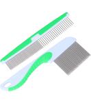 Premium Stainless Steel Dog & Cat Comb - Flea Comb for All Hair Types (Green) - Perfect for Short Medium & Long Hair Pets - Buy Online on GoSupps.com