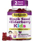Sakoon Nutrition Elderberry & Black Seed Oil Immune Support Gummies for Kids - 60 ct, with Vitamin C, Zinc - Berry Flavor - Buy Online on GoSupps.com