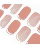 DANNI & TONI Sweet Tea Gel Nail Stickers Set - 28 Semi-Cured Salon-Quality Nail Wraps | Marble Pattern Manicure Strips with Shimmer Powder - Self-Adhesive and Soft - Buy Online on GoSupps.com