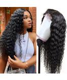 24 Inch Deep Wave Lace Closure Wig - Brazilian Deep Curly Human Hair - Pre Plucked with Baby Hair - Glueless Wet Wavy Hair - Peruvian Virgin Hair - for Black Women - Buy Online on GoSupps.com