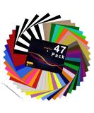 HTV Heat Transfer Vinyl Bundle: 47 Pack 12" x 10" Iron on Vinyl for T-Shirt 33 Assorted Colors with HTV Accessories Tweezers for Cricut Silhouette Cameo or Heat Press Machine Multicolored - Buy Online on GoSupps.com