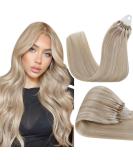 Hetto Microring Extensions - Real Hair Blonde & Ash Highlights | 35cm 50g Remy Microring Extensions #P18/613 #18/613 - Buy Online on GoSupps.com