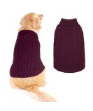 Bingpet Turtleneck Knitted Sweater for Dogs & Cats - Classic Braid Pattern Winter Pullover Coat in Violet | Warm Apparel for Small/Medium Pets - Buy Online on GoSupps.com