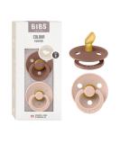 BIBS COLOUR 2-Pack BPA-Free Pacifiers | Natural Rubber Latex | Jaw-Friendly | 0-6 Months | Made in Denmark - Woodchuck/Blush - Buy Online on GoSupps.com
