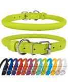 CollarDirect Handmade Soft Padded Round Leather Dog Collar - Adjustable Size for Small & Big Dogs | Available in Black Pink Red Purple Blue & Green (48-53 cm) - Buy Online on GoSupps.com