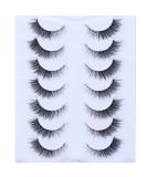 Wleec Beauty Short False Eyelashes set - 7 Pairs of 12mm Wispy Fluffy 3D Faux Mink Lashes for Natural Cat Eye Look | Clear Band | CC95 - Buy Online on GoSupps.com