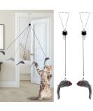Fuyamp 2 Packs Door Hanging Cat Toy Interactive Cat Toy Mice Cat Toy Chasing Exercise Entertain Toy Hanging Door Cat Toy Mouse Teaser Toys for Indoor Cat Kitten