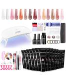 JEWHITENY Poly Extension Gel Nail Kit - 14 PCS with Mini Lamp & Slip Solution, Beginner Nail Art Design Set - Buy Online on GoSupps.com