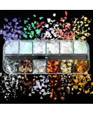 Gzmayuen Holographic Nail Sequins - 12 Grid Mermaid Film & Colorful Gradient Ultra Thin Blades for Art Decoration | Perfect for Nail Art Enthusiasts - Buy Online on GoSupps.com