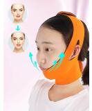 Thin Face Belt V-Shaped Facial Slimming Bandage | Ultra-Contour Strap for Women - Firming Skin Care Massage Band in Orange - Buy Online on GoSupps.com