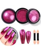 Rose Pink Chrome Nail Powder | Metallic Holographic Glitter for Stunning Nail Art (2 Jars - Buy Online on GoSupps.com