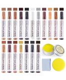 Furniture Markers Touch Up Kit | 18 Color Wood Repair Markers & Polish Wax for Tables Cabinets & More - Buy Online on GoSupps.com