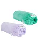 Noughty 97% Natural Microfibre Hair Towels - Quick Absorb Reduce Breakage & Frizz - Purple & Green Bundle - Buy Online on GoSupps.com