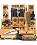 Beard Straightener Grooming Kit for Men, Beard Growth Oil, Sandalwood Balm, Beard Wash, Beard Brush & Comb, Beard Conditioner, Beard Razor and Scissors, & Beard E-Book, Great Gift Idea for Men's Bamboo - Buy Online on GoSupps.com