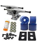 Yocaher Longboard Skateboard Trucks Wheels Combo Set - 71mm Wheels + 7/180mm Heavy Duty Aluminum Trucks - Blue - Buy Online on GoSupps.com