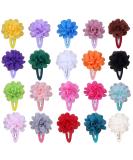 HQDeal 20-Piece Chiffon Flower Hair Clips - Stylish Hair Barrettes & Accessories for Babies Girls Women & Children - Buy Online on GoSupps.com