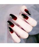 Jovono False Nails Black Red Fake Nails Long Head Nails Artificial Square Full Nails for Women and Girls (24PCS) - Buy Online on GoSupps.com