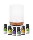 ASAKUKI 300ml Aroma Diffuser with 6Pcs*10ml Pure Essential Oil Set - Z-Yellow Wood Variant | 4 Timer Settings, 15 Color Lights, Auto Shut-Off | Cool Mist Essential Oil Diffuser - Buy Online on GoSupps.com