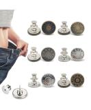 6 Pcs Adjustable Jean Button Pins for Pants - No Sew, No Tools Required | Instant Waist Tightener for Jeans | Reusable and Simple Installation (Style 1) - Buy Online on GoSupps.com