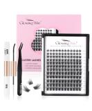 Glowing Win 144 PCS Eyelash Extensions Set - DIY Cluster Lashes with Bond & Seal Tweezers - 8-16mm Natural False Eyelashes - Buy Online on GoSupps.com