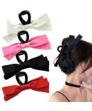 Set of 4 Big Bow Hair Claw Clips for Thick Hair - Non Slip Hair Bows for Women and Girls - Buy Online on GoSupps.com