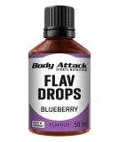 Body Attack Flav Drops 50ml Blueberry - Sugar-Free Flavor Drops Vegan Calorie-Free - Quality Made in Germany - Buy Online on GoSupps.com