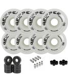Labeda Gripper Roller Hockey Wheels with Hybrid Ceramic Bearings - White 76A (Soft) 76mm/80mm Hilo 8-Pack - Buy Online on GoSupps.com