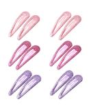 ZEVONDA Glitter Hair Snap Clips - Metal Hair Clips Colorful Glitter Sequin Hair Clips Barrettes Hair Styling Accessories for Toddlers Kids Girls Women Pink*4 + Rose Red*4 + Purple*4 - Buy Online on GoSupps.com