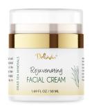 Deluvia Face Moisturizer Cream - Organic Aloe Vera Coconut Oil Vitamin C & E | Rejuvenating Daily Lotion for Dry & Sensitive Skin - Buy Online on GoSupps.com