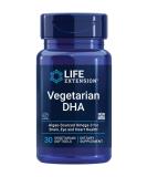 Life Extension Vegetarian DHA Supplements - Algae Based Omega-3 for Eye, Brain & Heart Health - 30 Softgels - Buy Online on GoSupps.com