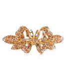 Sankuwen Champagne Crystal Rhinestone Hair Barrette | Small Butterfly Hairpin for Women | Elegant French Hair Clip for Mom - Buy Online on GoSupps.com