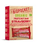 Biopocket Organic Strawberry Fruit and Nut Bars - 18 x 35g Pack - Buy Online on GoSupps.com