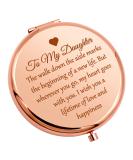 Daughter's Inspirational Makeup Mirror - Mother's Day, Wedding, Birthday Gift - Rose Gold Compact Mirror for Girls - Graduation Gift from Mom and Dad - Buy Online on GoSupps.com