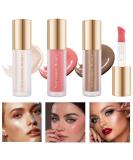 3 Pcs Liquid Contour Liquid Highlighter Liquid Blush Stick Makeup Kit Long Lasting Smooth Lightweight Luminizer Fair Contour+Pink Blush+Pearl White Highlight 02#+04#+07# 8 ml (Pack of 3) - Buy Online on GoSupps.com