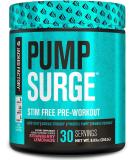 Pumpsurge Caffeine Free Pre-Workout Powder - Stim-Free Nitric Oxide & Nootropic Supplement (20 Servings, Strawberry Lemonade) - Intense Pumps & Focus for Men & Women - Buy Online on GoSupps.com