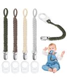 Buy Aolso Cotton Pacifier Chains - 4PCs Clips for Boys & Girls Braided Dark Green/Coffee/Beige/Gray Eco-Friendly Baby Accessories - Buy Online on GoSupps.com